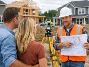 Licensed land surveyor reviewing a previous owner's home survey to determine whether an updated survey is needed.