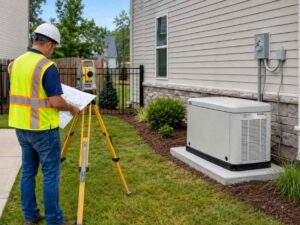House survey for a permanent backup generator installation in Pembroke Pines, Florida