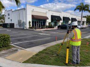 Land surveying for a commercial building converted into several businesses in Pembroke Florida
