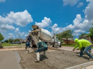 Land surveying before widening or adding a residential driveway in Pembroke Pines, Florida.